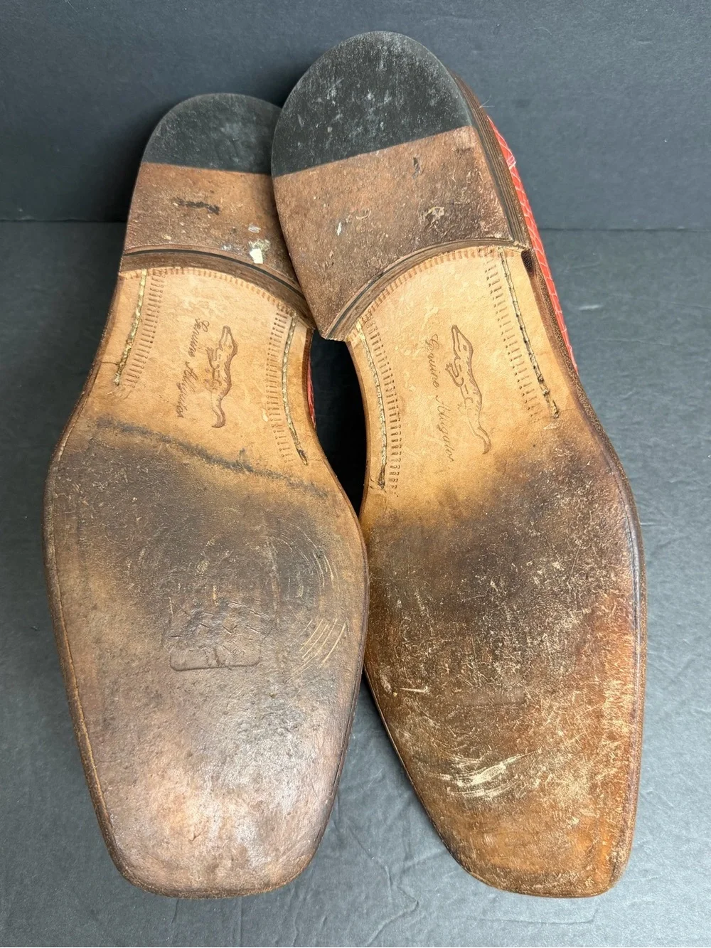 MAURI Exotic Leather ALLIGATOR Dress Shoes Men 12 Tan Salmon Italy Rare